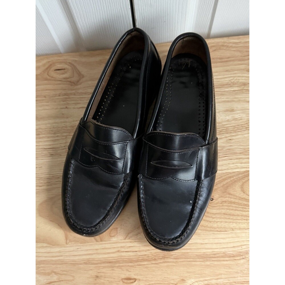 Cole Haan Men's Size 9E Wide Black Leather Pinch Penny Loafers